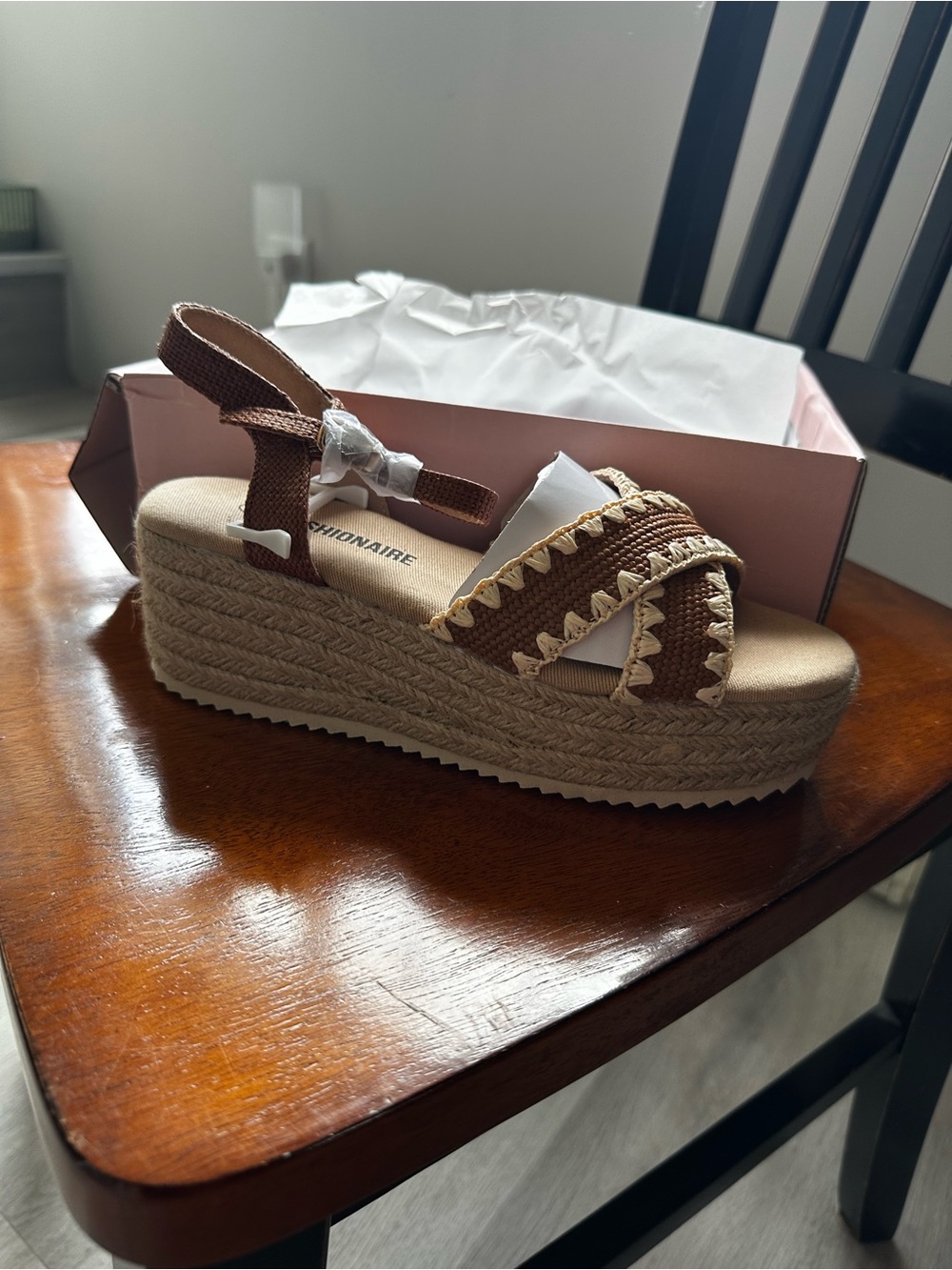 CUSHIONAIRE Ola Raffia Espadrille Platform Sandals